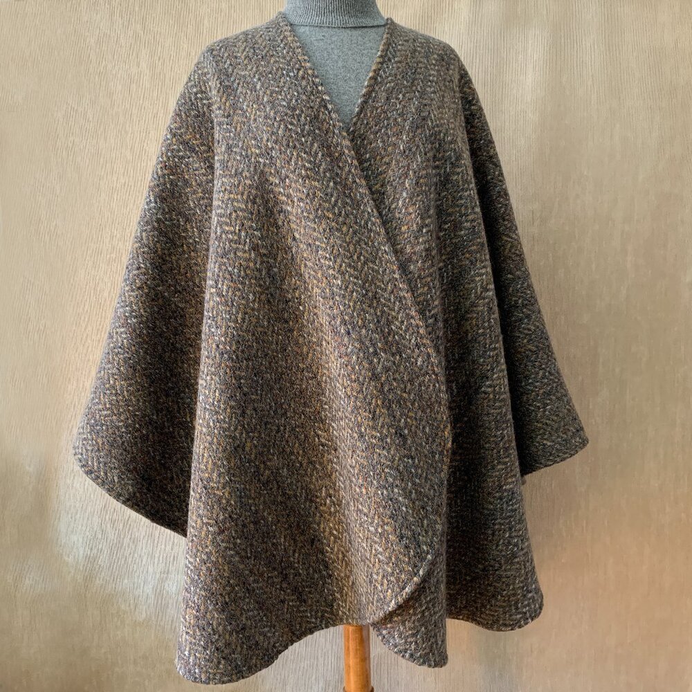 Handmade Pure Italian Wool Cape Coat